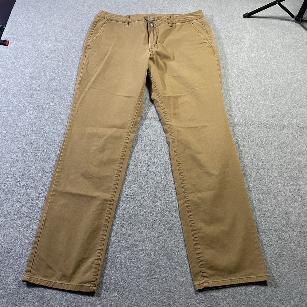Bonobos Slim Stretch Washed Chino Pants Men's 36x32.5 Khaki Brown Casual Preppy